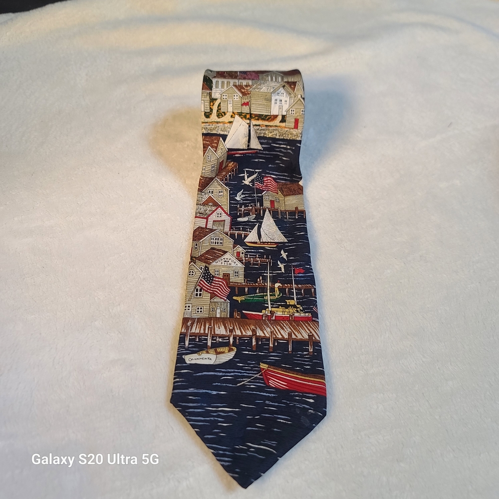 Harbor Scene Men's Tie